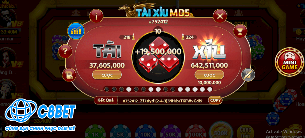 Tài xỉu MD5 tại Nhà Cái C8BET